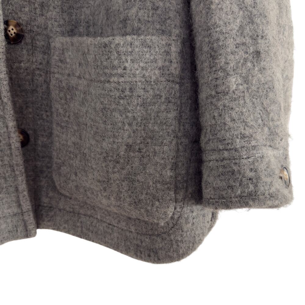 Madewell Gray Wool Blend Shirt Jacket Sz S 
Oversized Button Front Utility Coat - Picture 2 of 14